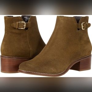 NWT Cole Haan Women's Olive Suede Zippered Chelsea Boots, Suede, Sz 8.5